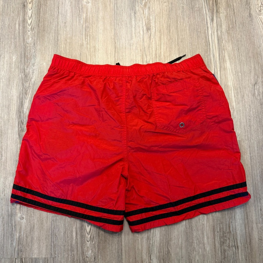 Vintage Polo Sport Ralph Lauren Mens Large Nylon Lined Swim Trunks Red - Picture 5 of 9